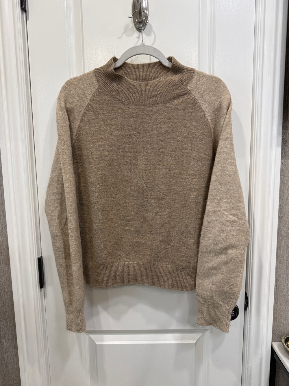 Heartloom Two-Tone Beige and Brown Crewneck Sweater